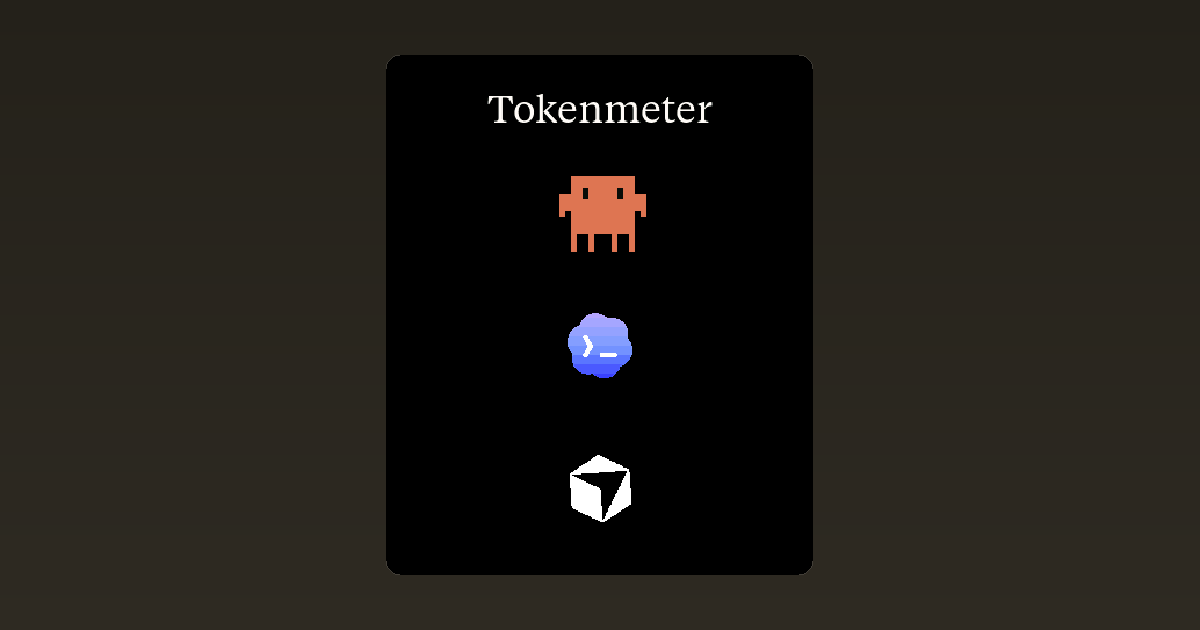 Tokenmeter service selector on the AMOLED desk display, with Claude, Codex, and Cursor icon zones.